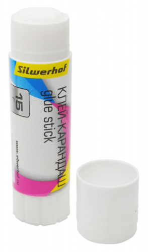 Клей-карандаш Silwerhof 433040-15 15гр ПВА термоусадочная упаковка