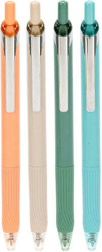 Ручка гелев. автоматическая Deli Nusign ENS666-BL ассорти син. черн. линия 0.7мм резин. манжета