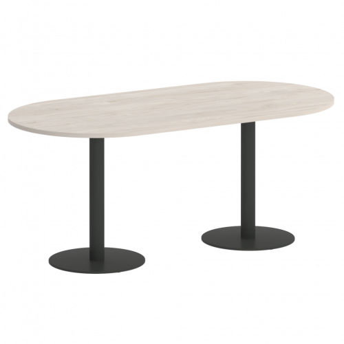 Home Office Стол овальный VR.SP-5-180.1 Денвер светлый/Антрацит металл 1800*900*753