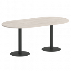 Home Office Стол овальный VR.SP-5-180.1 Денвер светлый/Антрацит металл 1800*900*753