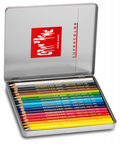 Карандаши цв. Carandache 3888.318 Supracolor акварель. шестигран. дерево мет.кор. (18шт)