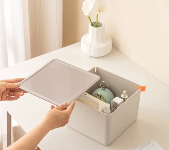 Короб для хранения Deli XDM13grey 1отд. 212x212x153мм серый/серый пластик