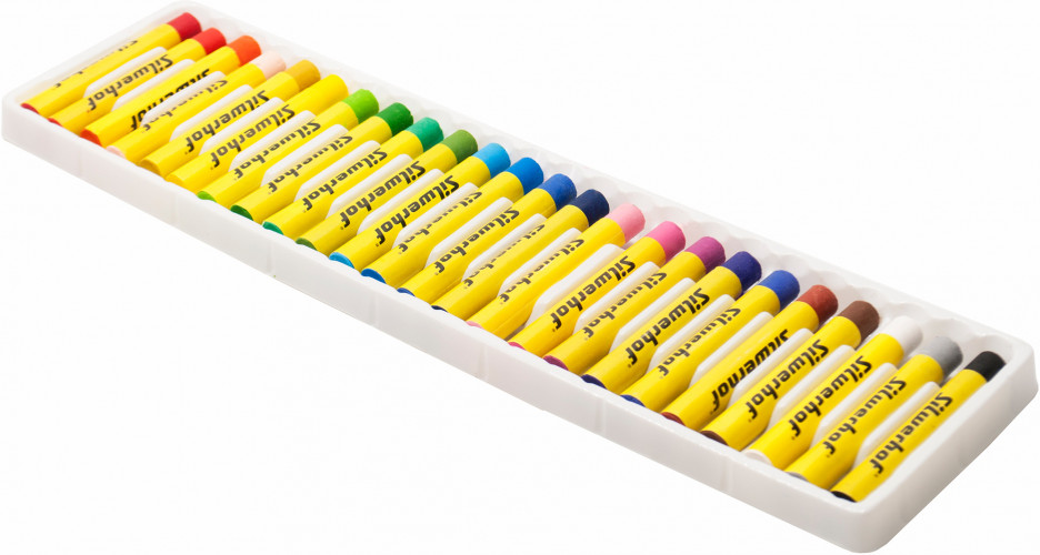 Масляная пастель Silwerhof круглые 24цв. дл.70ммд.10мм картон.кор.