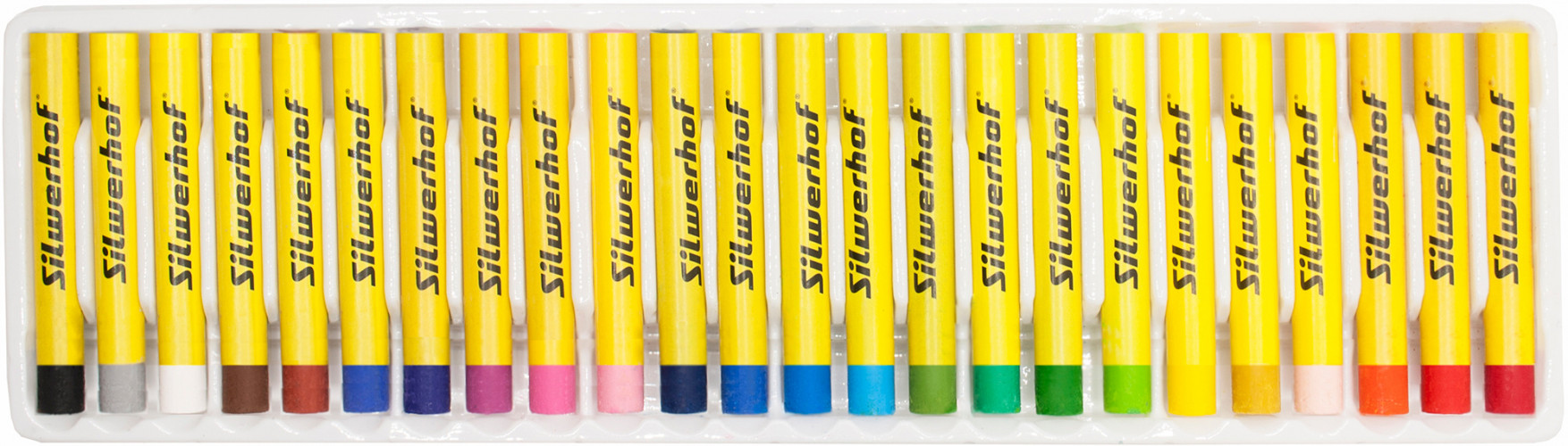 Масляная пастель Silwerhof круглые 24цв. дл.70ммд.10мм картон.кор.