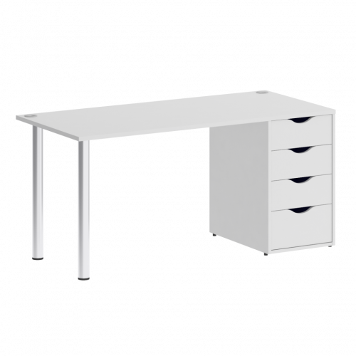 Home Office Стол письменный VR.SP-3-158.4 Белый/Хром опоры 1580*720*750