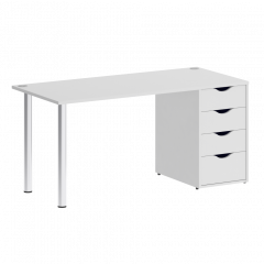 Home Office Стол письменный VR.SP-3-158.4 Белый/Хром опоры 1580*720*750