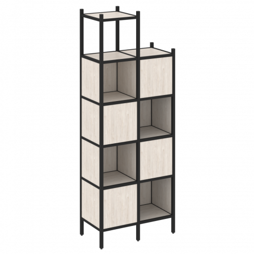 Loft Прямой стеллаж наборный VR.L-20 Денвер светлый/Чёрный металл 862*446*2280