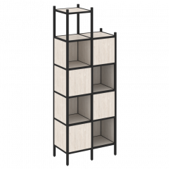 Loft Прямой стеллаж наборный VR.L-20 Денвер светлый/Чёрный металл 862*446*2280