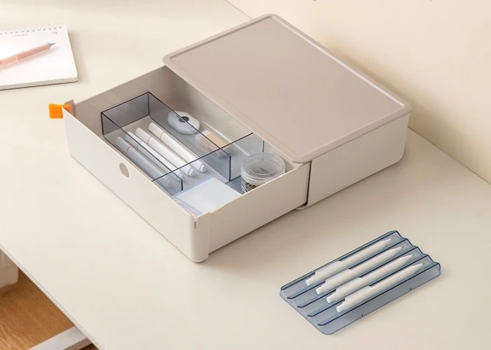 Короб для хранения Deli XDM31green 1 выдвижной ящик 250x220x125мм зеленый пластик