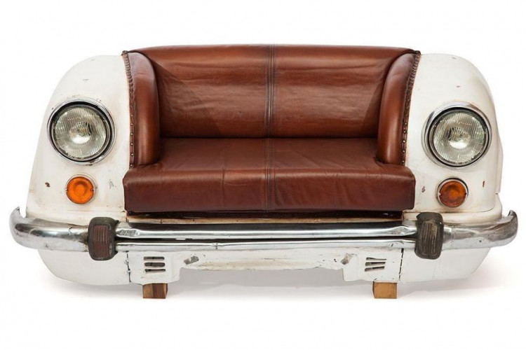 Диван Secret De Maison AMBASADOR II ( mod. M-9070 ) , кожа буйвола / металл, 78 х167х72см, Белый + Коричневый