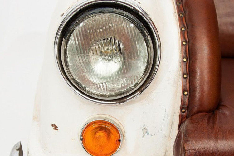 Диван Secret De Maison AMBASADOR II ( mod. M-9070 ) , кожа буйвола / металл, 78 х167х72см, Белый + Коричневый