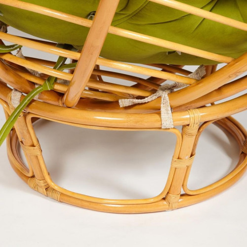 Кресло "PAPASAN"  23/01 W /с подушкой/, Honey (мед), флок Олива, 23