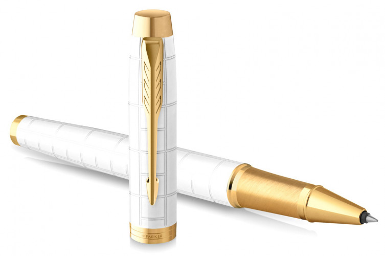 Ручка роллер Parker IM Premium T318 (CW2143646) Pearl GT F черн. черн. подар.кор.
