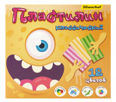 Пластилин Silwerhof Монстрики 12цв. 240гр. стек 1шт картон.кор.