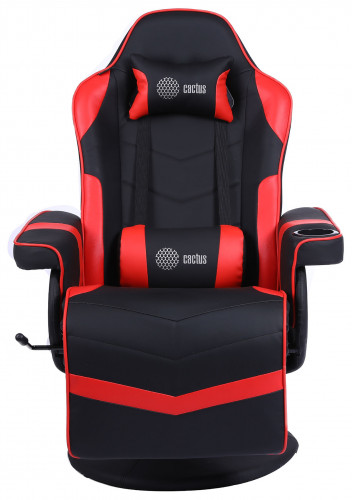 Кресло игровое Cactus CS-CHR-GS200BLR черный/красный подст.для ног