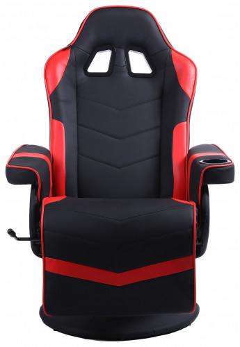 Кресло игровое Cactus CS-CHR-GS200BLR черный/красный подст.для ног
