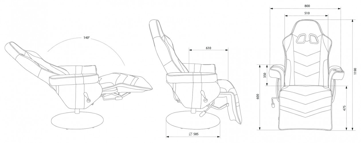 Кресло игровое Cactus CS-CHR-GS200BLR черный/красный подст.для ног