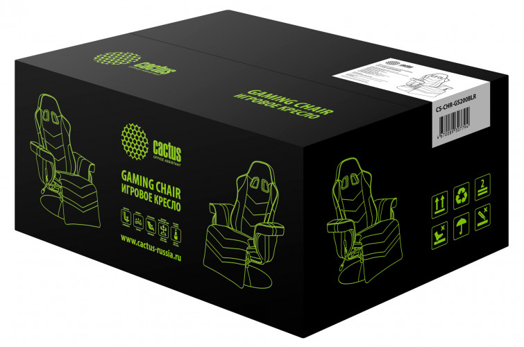 Кресло игровое Cactus CS-CHR-GS200BLR черный/красный подст.для ног