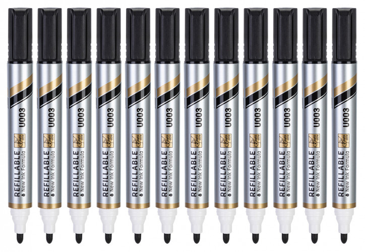 Маркер для досок Deli EU00320 Mate круглый пиш. наконечник 2мм черный