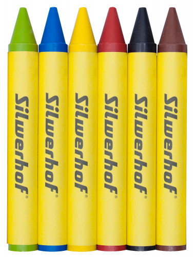 Восковые мелки Silwerhof Jumbo Монстрики круглые 6цв. дл.115ммд.14мм картон.кор.