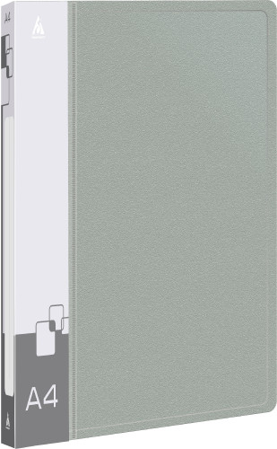 Папка метал.зажим Бюрократ -PZ07CGREY A4 пластик 0.7мм внут.и торц.карм серый