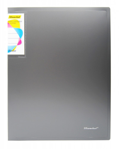 Папка на 4-х D-кольцах Silwerhof Perlen 271958-77 A4 1мм кор.38мм внутр. с вставкой серебристый металлик