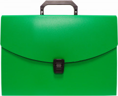 Портфель Бюрократ -BPP13GRN 13 отдел. A4 пластик 0.7мм зеленый