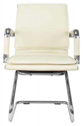 Кресло Бюрократ Ch-993-Low-V слоновая кость эко.кожа низк.спин. полозья металл хром