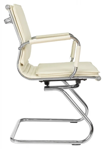 Кресло Бюрократ Ch-993-Low-V слоновая кость эко.кожа низк.спин. полозья металл хром