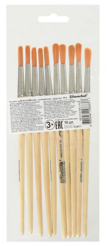 Кисть Silwerhof 981145 худож. синтетика круг. №4 дерев.лакир.ручка