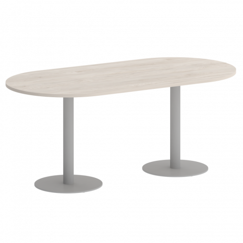 Home Office Стол овальный VR.SP-5-180.1 Денвер светлый/Серый металл 1800*900*753