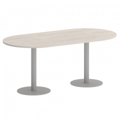 Home Office Стол овальный VR.SP-5-180.1 Денвер светлый/Серый металл 1800*900*753