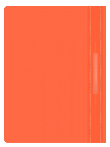 Папка-скоросшиватель Бюрократ Double Neon -PSLDNE/OR A4 прозрач.верх.лист пластик оранжевый 0.14/0.18