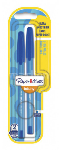Ручка шариков. Paper Mate InkJoy 100 (1956390/S0957240) d=0.5мм син. черн. блистер (2шт) треугол.