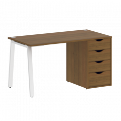 Home Office Стол письменный VR.SP-3-138.4.A Орех/Белый металл 1380*720*750