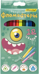 Фломастеры Silwerhof Монстрики 9мм 167мм трехгр. Вентилируемый 12цв.