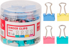 Зажимы Deli E8556A металл 15мм ассорти (упак.:60шт) пластиковая коробка