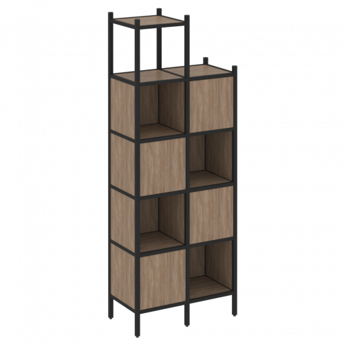 Loft Прямой стеллаж наборный VR.L-20 Дуб аризона/Чёрный металл 862*446*2280