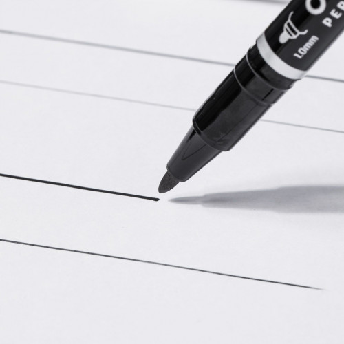 Маркер перманентный Deli EU211-BK Think двойной пиш. наконечник 0.5-1мм черный