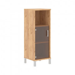 Шкаф-колонка средняя с малой стеклянной дверью B 421.5 Дуб Бофорд 475х450х1286 BORN