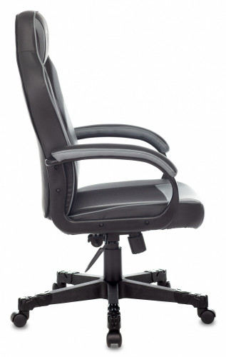 Кресло игровое Zombie GAME 17 черный/серый эко.кожа/ткань крестов. пластик