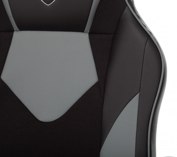 Кресло игровое Zombie GAME 17 черный/серый эко.кожа/ткань крестов. пластик