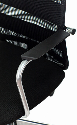 Кресло Бюрократ KB-5M черный TW-01 3C11 сетка/ткань с подголов. крестов. металл хром