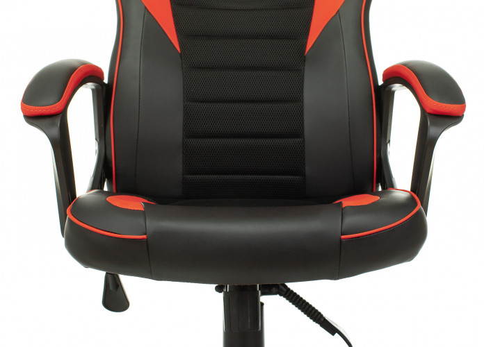 Кресло игровое Zombie GAME 16 черный/красный эко.кожа/ткань крестов. пластик