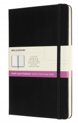 Блокнот Moleskine CLASSIC DOUBLE NB313HBK Large 130х210мм 240стр. линейка/нелинованный твердая обложка черный