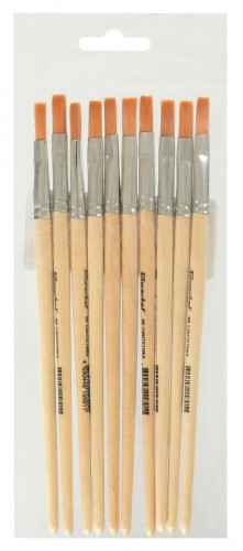 Кисть Silwerhof 981151 худож. синтетика плоск. №8 дерев.лакир.ручка