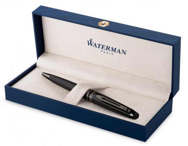 Ручка шариков. Waterman Expert DeLuxe (CW2119251) Metallic Black RT M син. черн. подар.кор.