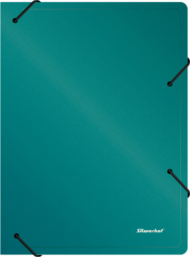 Папка архивная на резинке Silwerhof Perlen 311915-75 полипропилен 1мм корешок 100мм A4 зеленый металлик