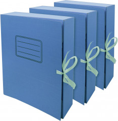 Папка архивная 2 завязки Silwerhof микрогофрокартон корешок 75мм A4 синий (упак.:3шт)