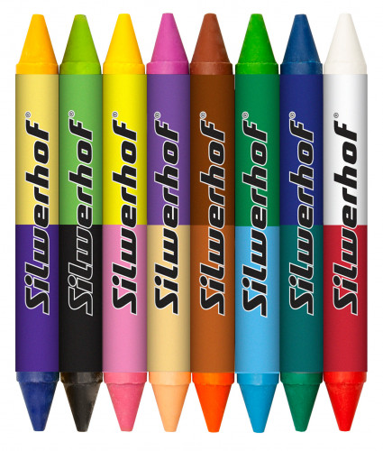 Восковые мелки Silwerhof Jumbo Монстрики двусторонние 16цв. дл.100ммд.10мм картон.кор.